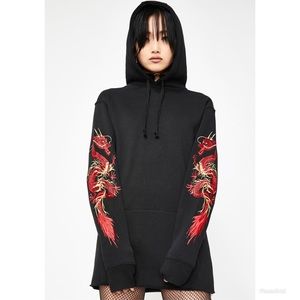 NWOT DOLLS KILL MYSTIC FLAME DRAGON HOODIE